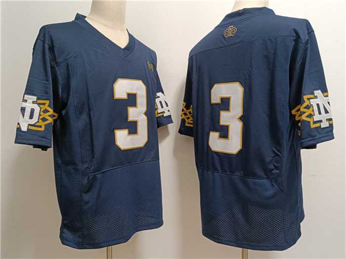 Mens Notre Dame Fighting Irish #3 Joe Montana Navy Limited Stitched Jersey